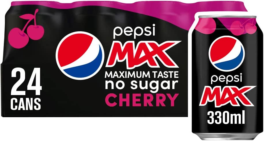 Pepsi Max Cherry 330ml Can – 24 Pack