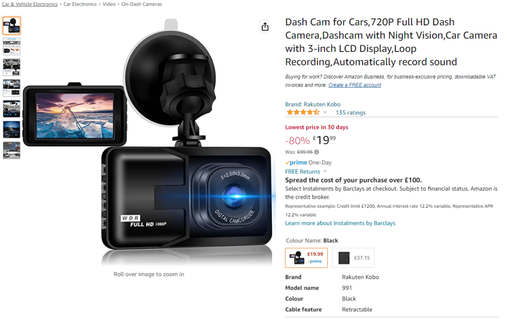 Rakuten Kobo Dash Cam