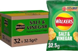 Walkers Salt and Vinegar Crisps Box of 32