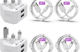 iPhone Charger 2Pack Dual USB Wall Plug Adapter 4 Lightning Cables